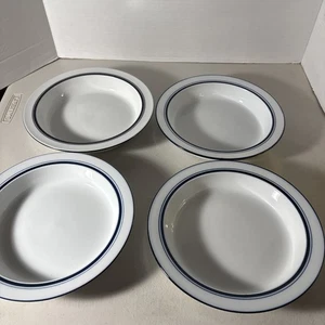 Dansk Bistro Christianshavn Blue Line 8" Suppenschüsseln mit Rand - 4er Set - Bild 1 von 8
