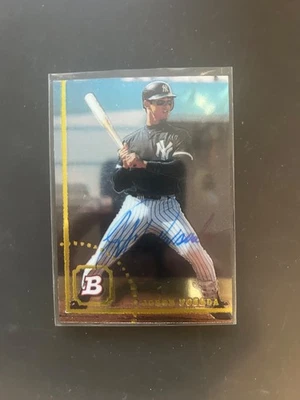 2002 bowman chrome reprint Jorge Posada on card auto autograph signed - Image 1 of 2