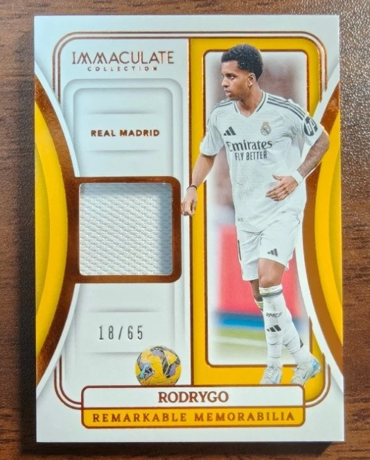 Rodrygo 2024-25 Panini Immaculate Remarkable Memorabilia Bronze 18/65 #RM-R - Image 1 of 2