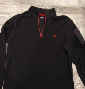 Camisa para hombre Chaps Sport by Ralph Lauren cuarto cremallera negra roja bolsillo en el brazo talla L’s - Imagen 1 de 8