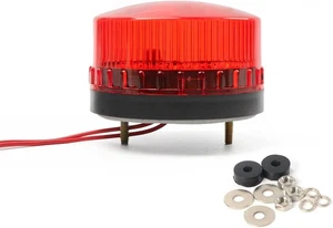 Rotes Stroboskoplicht & Blinklicht für Sicherheitssysteme - 110 V AC rund  - Bild 1 von 6