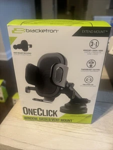 Soporte universal para teléfono Bracketron OneClick ventana/salpicadero/ventilación de coche - negro - Imagen 1 de 1