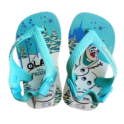 Sandalias chanclas Havaianas Frozen Olaf azul y blanco para bebé talla 4C Foto 1 de 4