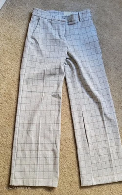 Брюки Joie серые горизонтальные и вертикальные серые в полоску из искусственной шерсти размер 6... - Изображение 1 из 4