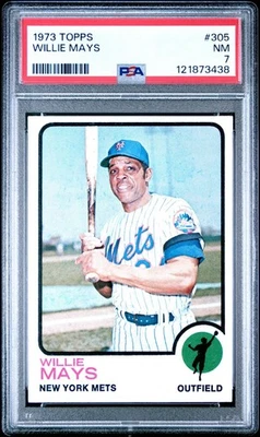 1973 Topps #305 Willie Mays - New York Mets - PSA 7 - NM - 121873438🔥⚾📈 - Image 1 of 2