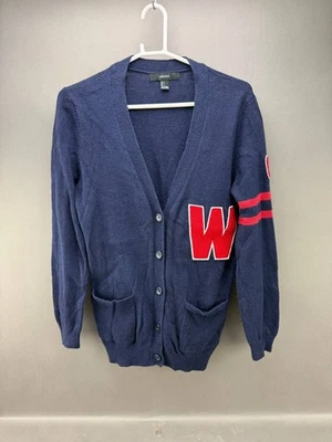 Suéter cárdigan universitario Forever 21 para mujer azul marino talla L Foto 1 de 4