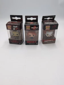 Lotto di 3 portachiavi Chucky, Jason, Pennywise Funko Pocket Pop nuovi con scatola - Foto 1 di 7