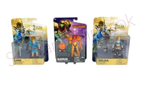 Lot of 3 World of Nintendo 2023 Jakks Pacific Samus Link & Zelda Figures NEW - Picture 1 of 7