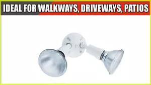 Outdoor Flood Light Safety Security Adjustable Heads 120 Volts 300 Watts White - Picture 1 of 13