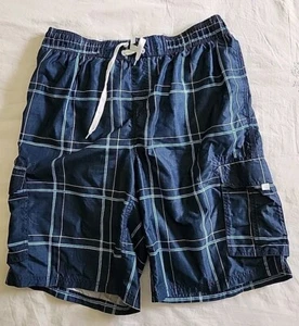 Okami Surf Navy Blue Plaid Men's Swim Suit Men's Performance Board Short XL - Picture 1 of 7