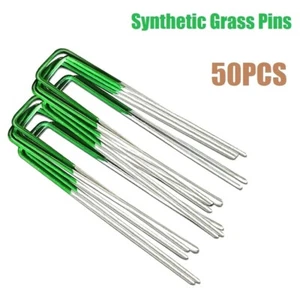 Synthetic Grass Artificial Turf Pins Fake Lawn Turf Weed Mat U Pegs Weedmat - Picture 1 of 3