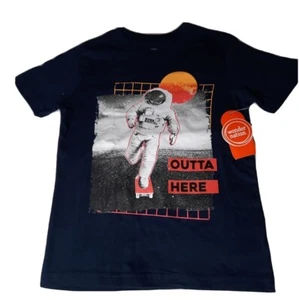 Wonder Nation Boy's Graphic Short Sleeve T-Shirt Outta Here Astronaut New 22K54 - Picture 1 of 7