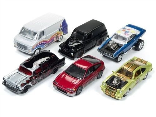 STREET FREAKS 2018 RELEASE 1 SET A OF 6 CARS 1/64 BY JOHNNY LIGHTNING JLSF007 A - Image 1 of 1