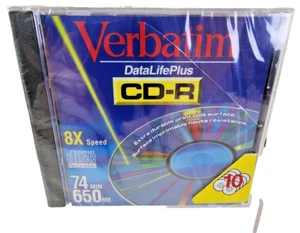 Verbatim DataLifePlus CD-R 10 PACK 74min 650mb Compact Disc Recordable - Picture 1 of 4