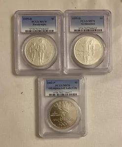 (3) PCGS MS70 Olympic Commemorative Dollar PCGS 1995 2002 Paralympics Gymnastics - Picture 1 of 2