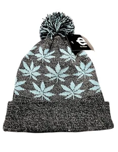 E by Elidan Beanie Charcoal/Blue Winter Hat OSFA Cap NWT - Picture 1 of 2