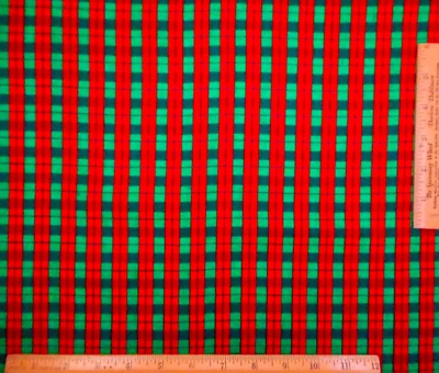 Tela de Navidad 1 yarda roja y verde Navidad a cuadros algodón de colección #37 Foto 1 de 2