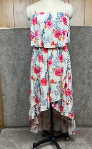 Stella Tweed Women's High-Low Spaghetti Strap Floral Dress Size Large - Picture 1 of 9