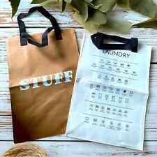 Set of 2 Heavy Duty  Kraft Bags “Laundry “ & “Stuff” Perfect for Gifts NWT