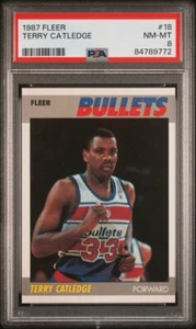 1987 Fleer Basketball #18 Terry Catledge RC PSA 8 - Picture 1 of 2
