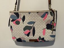 Fossil Devon Large Crossbody Gray/Pink/Blue/White Multi Floral, Excellent HTF