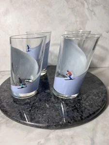 ITALIANO Juego de 4 Gafas Highball Inclinadas de Calidad Pistas Alpinas Esquí LEER - Imagen 1 de 11