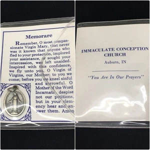 Vintage!! Immaculate Conception Church Auburn Indiana Miraculous Mary Medal • NEU!! - Bild 1 von 4