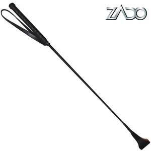 Zado Crop Frustino con Punta Piatta in Pelle Nero e Manico Avvolto con Cinturino - Imagen 1 de 2