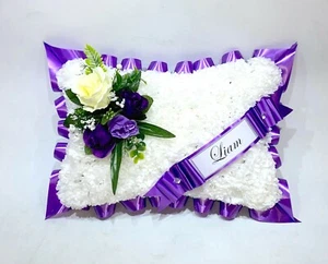 PILLOW TRIBUTE - Artificial funeral flowers - grave memorial Any Colours - Picture 1 of 12