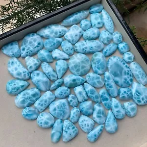 AAA Top Quality Natural Larimar Cabochon Gemstone, Larimar Flat Back Cabochon - Picture 1 of 10