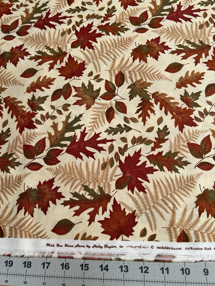 Wish You Were Here Holly Taylor for Moda Fall Leaves Fabric BTY Quilting Sewing - Image 1 of 1