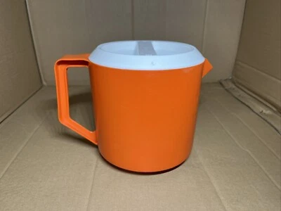 Vintage Rubbermaid 2745 Orange Pitcher with Ice Catcher White Lid - 1 1/2 Quarts - Image 1 of 4
