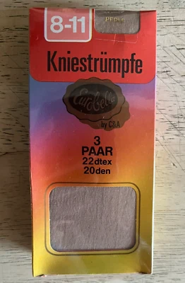 3 Paar Kniestrümpfe Feinkniestrümpfe Gr. 8-11 perle 20den - neu - Bild 1 von 3