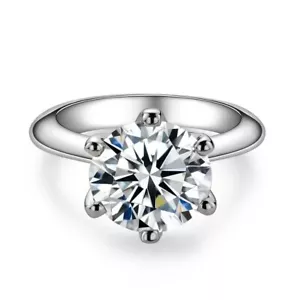 1 kt Ring Diamant Test Pass rund Laborgefertigt VVS1/D/Ausgezeichnet Rund Größe: US9 - Bild 1 von 6