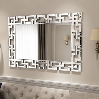 Rechteckiger venezianischer Spiegel Kunstdekorativer Spiegel Wandbehang für Flur - Bild 1 von 4