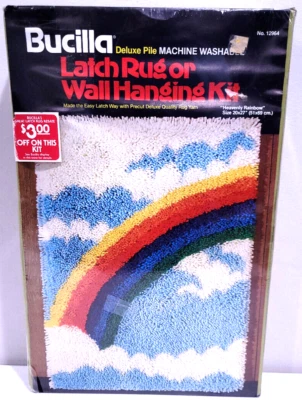 Bucilla No. 12964 "Heavenly Rainbow" Latch Rug or Wall Hanging Deluxe Pile 20x27 - Image 1 of 4