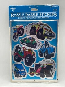 Vintage 80's Hallmark Razzle Dazzle Vehicles/Cars Stickers - Sealed in Package - Picture 1 of 2