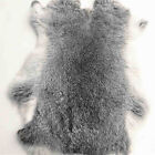 1Pc Gray 16"X9" 100% Genuine Natural Rabbit Fur Skin Tanned Leather Craft Pelts