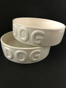 Ceramic Dog Bowl Cream 16cm Twin Pack - Picture 1 of 2