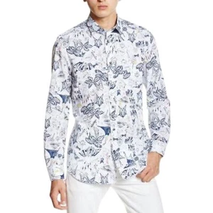 DIESEL S KETCH 0LAKO Mens Printed Shirt Long Sleeve Slim Fit Casual Summer Shirt - Picture 1 of 3