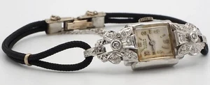 Reloj Eloga Vintage. Oro 14k. 12 diamantes. Movimiento suizo 17 joyas. Funciona. - Imagen 1 de 6