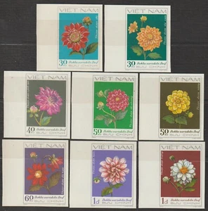 1982 Việt Nam Dahlias Flowers Stamps Scott # 1202 - 1209 Imperf. MNH - Picture 1 of 1