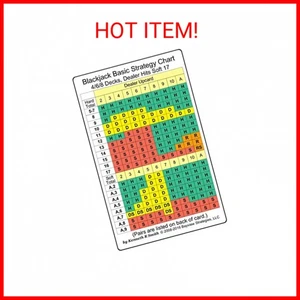 Blackjack Basic Strategy Chart: 4/6/8 Decks, Dealer Hits Soft 17 Cards – October - Picture 1 of 1