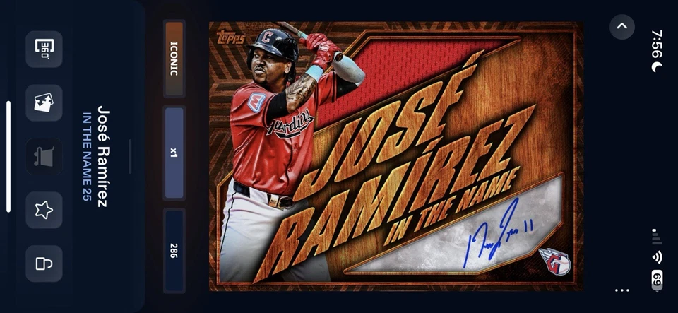 Topps Bunt 25 Digital - Iconic Jose Ramirez Auto 2025 Cc 286 - Image 1 of 1