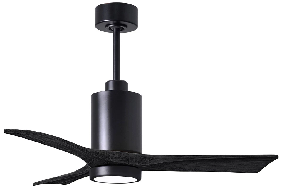 42" Matthews Patricia-3 Matte Black LED Damp Ceiling Fan with Remote - Image 1 of 1