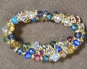 Multicolor Gold Stretch ARMBAND, leicht zu tragen, Büro Sirene, Date Night, Party  - Bild 1 von 5