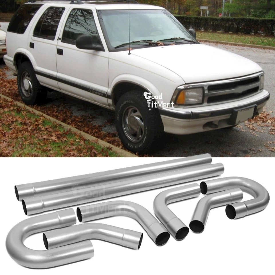 8Pcs 2.5" Straight Bend DIY Custom Exhaust Pipe Kit For Chevy Blazer 1995-1999 Foto 1 de 4