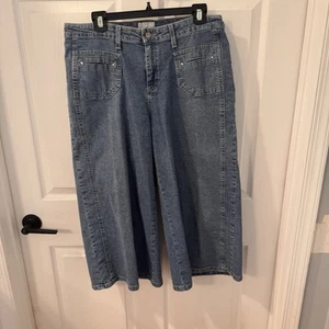 FDJ French Dressing Jeans Gray Crop Capri 10 Women Pull On Pants Stretch Mid Y2K - Picture 1 of 10