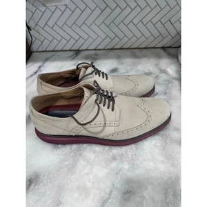 Zapatos de gamuza beige Cole Haan originales Grand punta de ala Oxford para hombre 10,5 M C29775 - Imagen 1 de 11