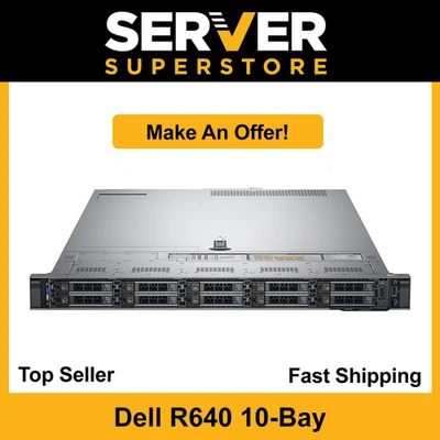 Dell PowerEdge R640 Server 2x Gold 6132 = 28 Cores H730P 256GB 10x NEW 1TB SSD - Image 1 of 4